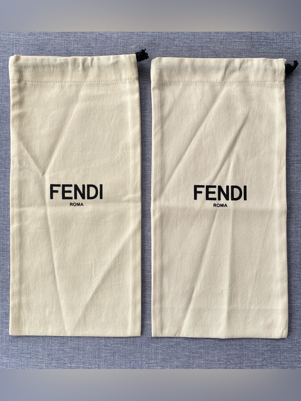 Authentic FENDI | Set of 2 100% Cotton Drawstring Dust Bag - Storage Gift